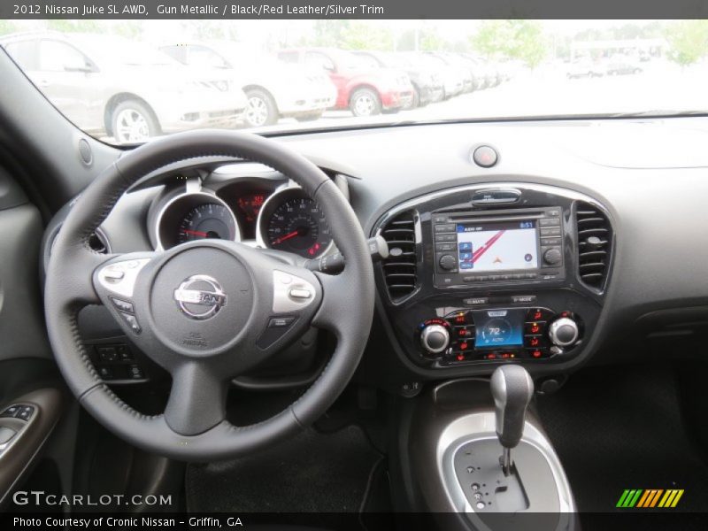 Gun Metallic / Black/Red Leather/Silver Trim 2012 Nissan Juke SL AWD