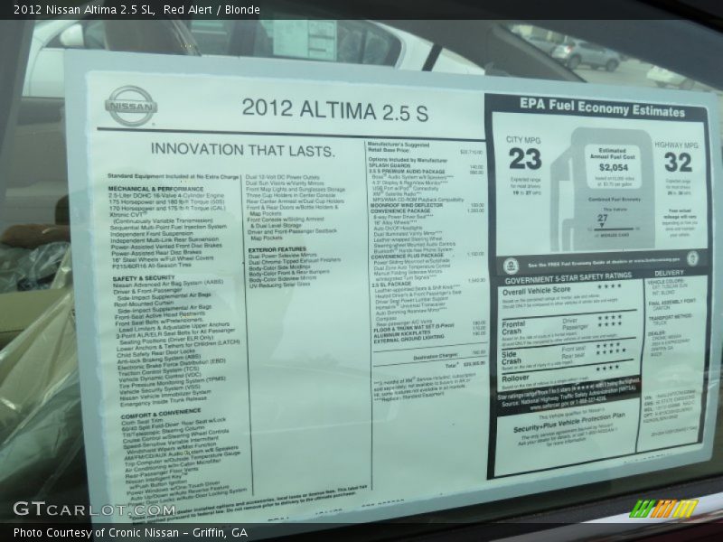 Red Alert / Blonde 2012 Nissan Altima 2.5 SL
