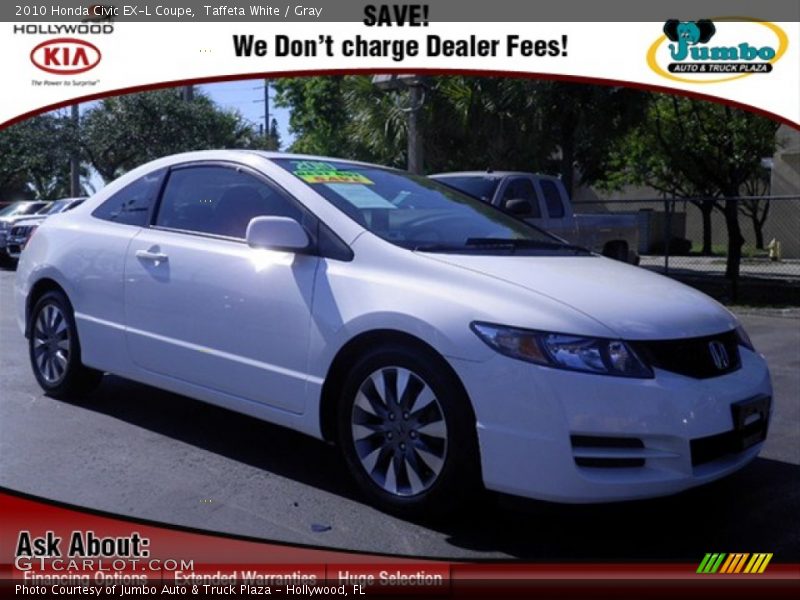 Taffeta White / Gray 2010 Honda Civic EX-L Coupe