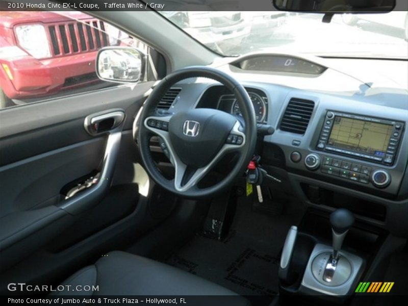 Taffeta White / Gray 2010 Honda Civic EX-L Coupe