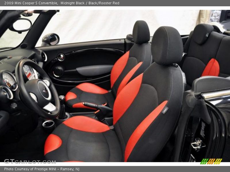  2009 Cooper S Convertible Black/Rooster Red Interior