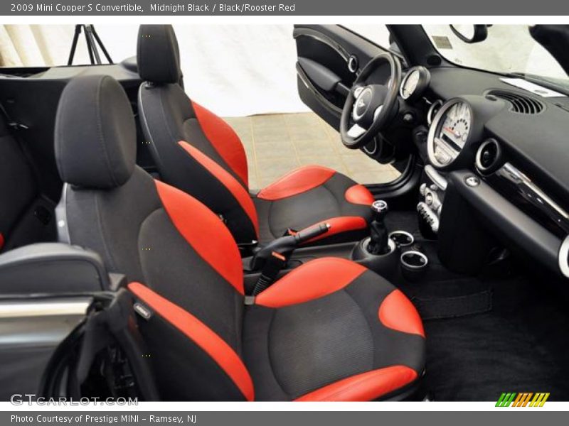  2009 Cooper S Convertible Black/Rooster Red Interior