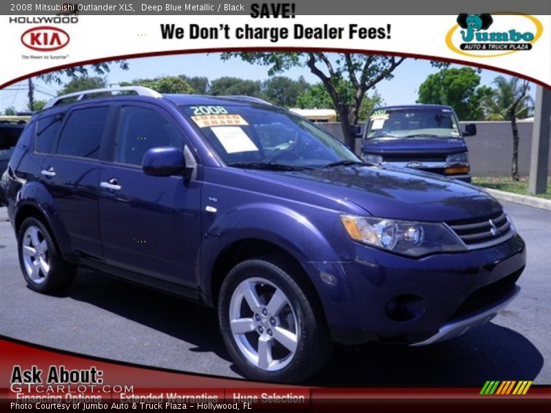 Deep Blue Metallic / Black 2008 Mitsubishi Outlander XLS