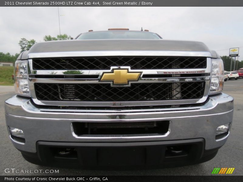 Steel Green Metallic / Ebony 2011 Chevrolet Silverado 2500HD LTZ Crew Cab 4x4