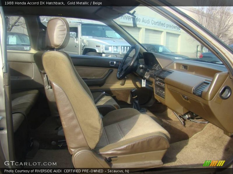 Gold Metallic / Beige 1988 Honda Accord DX Hatchback