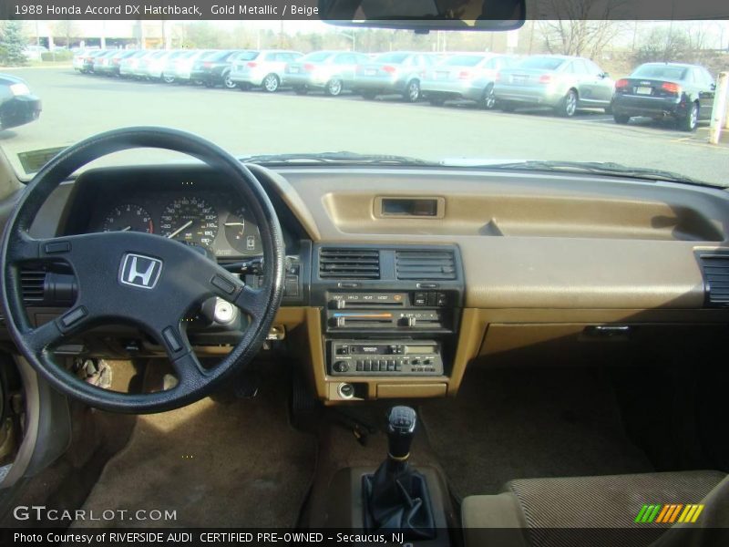 Gold Metallic / Beige 1988 Honda Accord DX Hatchback