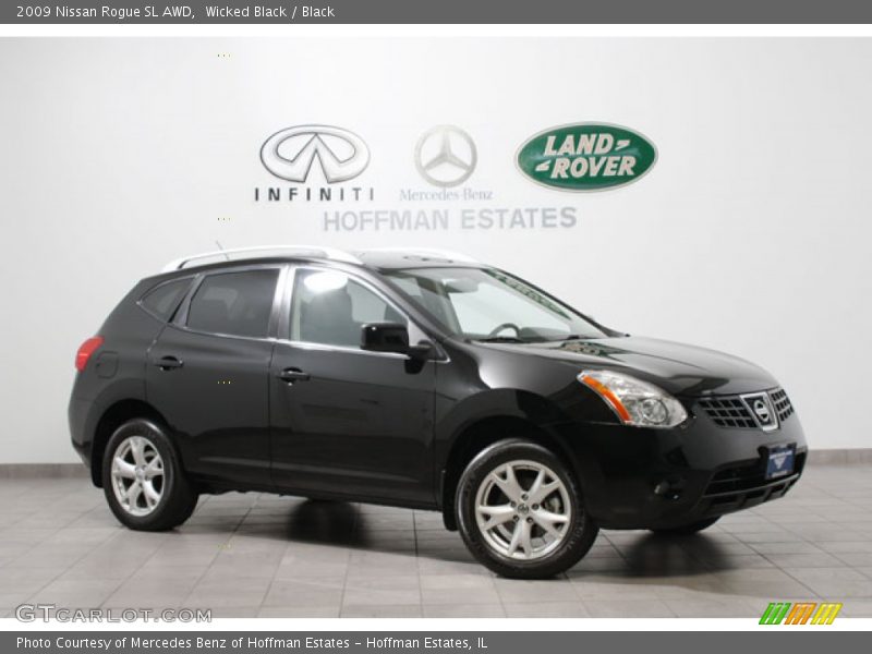 Wicked Black / Black 2009 Nissan Rogue SL AWD