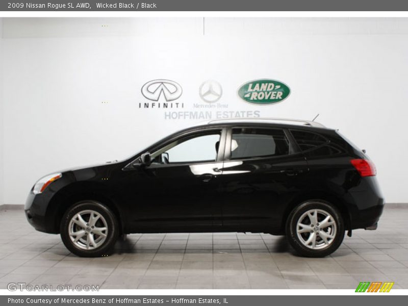Wicked Black / Black 2009 Nissan Rogue SL AWD