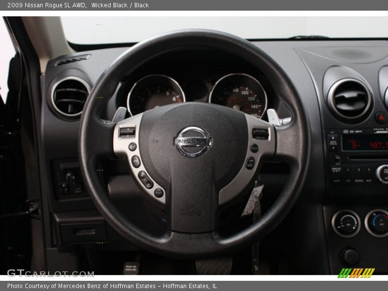 Wicked Black / Black 2009 Nissan Rogue SL AWD