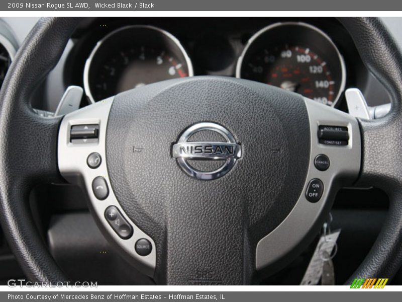 Wicked Black / Black 2009 Nissan Rogue SL AWD