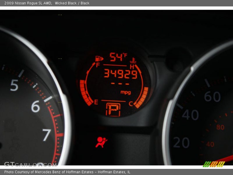 Wicked Black / Black 2009 Nissan Rogue SL AWD