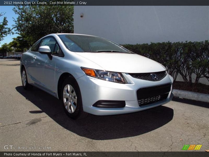Cool Mist Metallic / Gray 2012 Honda Civic LX Coupe