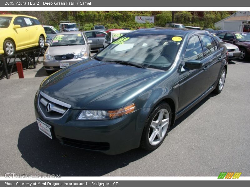 Deep Green Pearl / Camel 2005 Acura TL 3.2