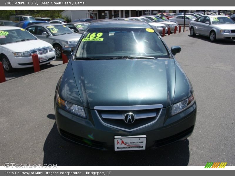 Deep Green Pearl / Camel 2005 Acura TL 3.2