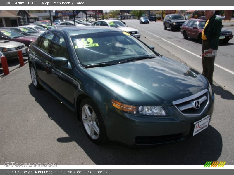 Deep Green Pearl / Camel 2005 Acura TL 3.2