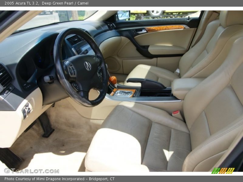 Deep Green Pearl / Camel 2005 Acura TL 3.2
