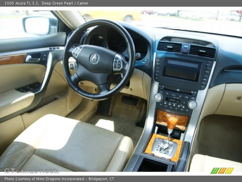 Deep Green Pearl / Camel 2005 Acura TL 3.2
