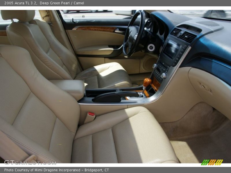 Deep Green Pearl / Camel 2005 Acura TL 3.2