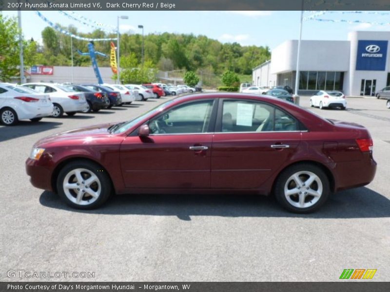 Dark Cherry Red / Beige 2007 Hyundai Sonata Limited V6