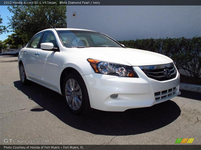 White Diamond Pearl / Ivory 2012 Honda Accord EX-L V6 Sedan