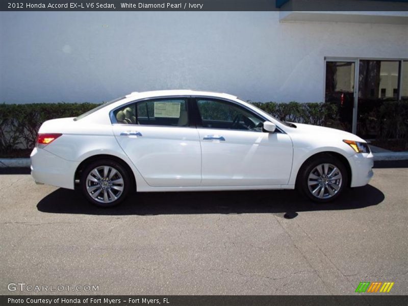 White Diamond Pearl / Ivory 2012 Honda Accord EX-L V6 Sedan