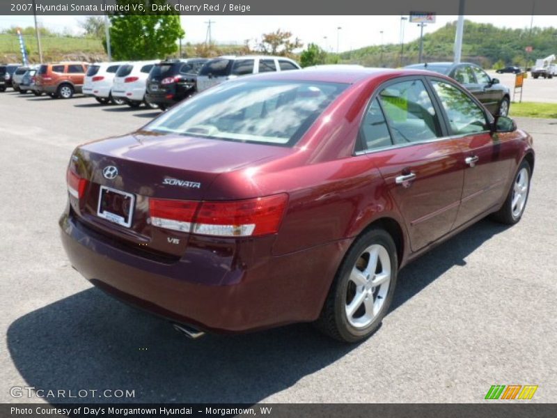 Dark Cherry Red / Beige 2007 Hyundai Sonata Limited V6