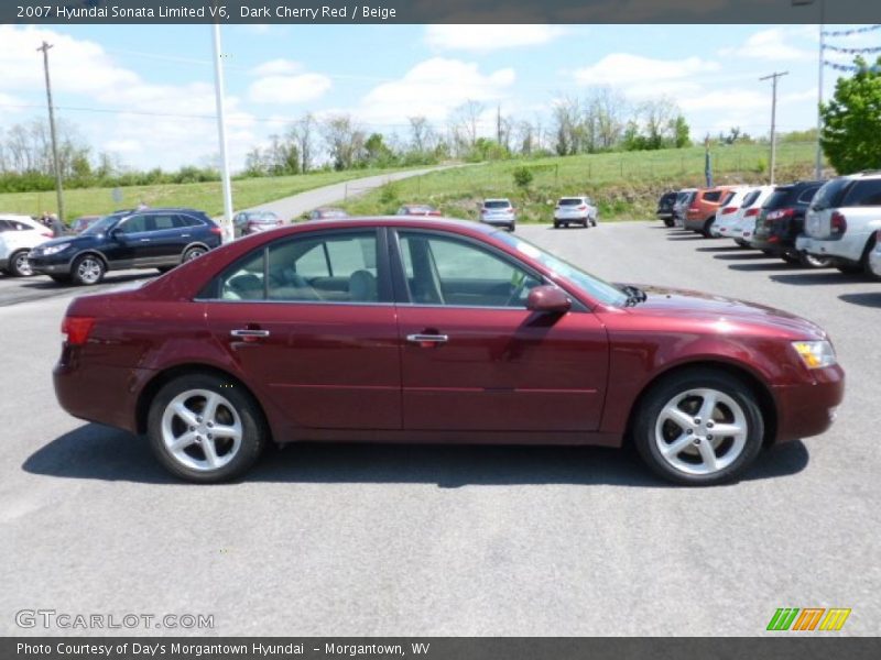 Dark Cherry Red / Beige 2007 Hyundai Sonata Limited V6