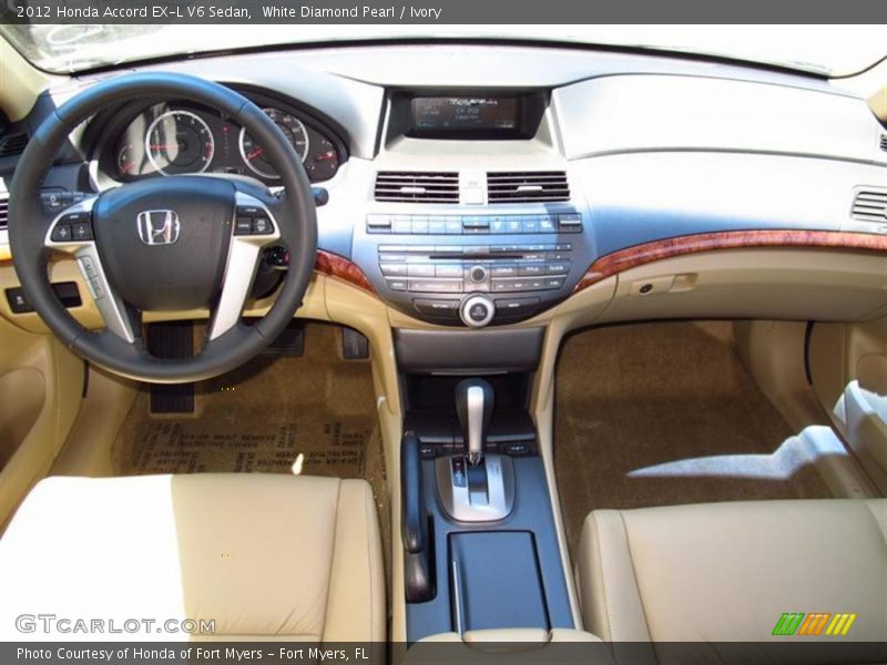 White Diamond Pearl / Ivory 2012 Honda Accord EX-L V6 Sedan