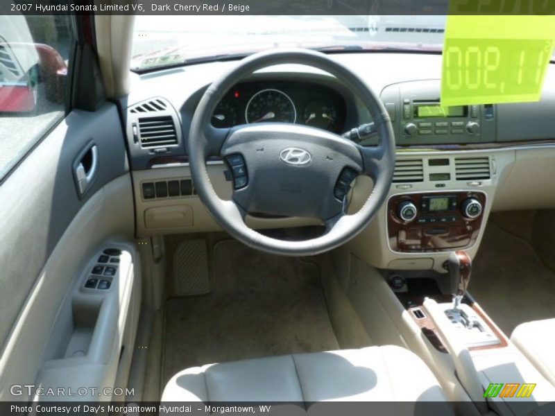 Dark Cherry Red / Beige 2007 Hyundai Sonata Limited V6