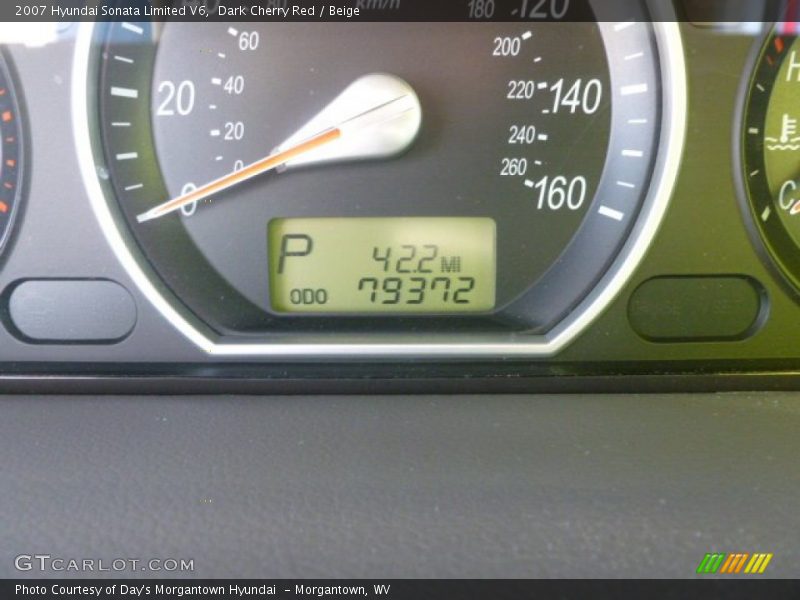 Dark Cherry Red / Beige 2007 Hyundai Sonata Limited V6