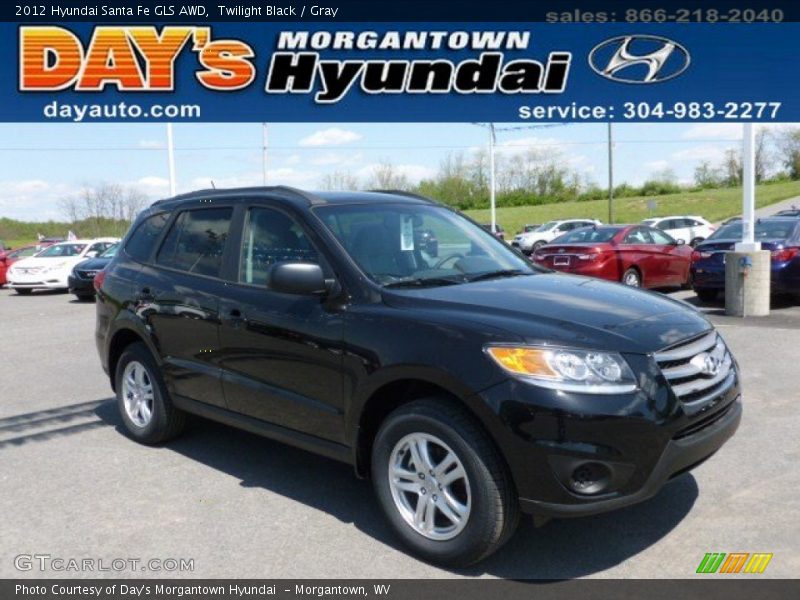 Twilight Black / Gray 2012 Hyundai Santa Fe GLS AWD