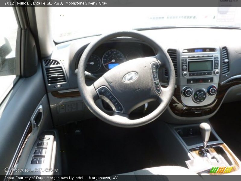 Moonstone Silver / Gray 2012 Hyundai Santa Fe GLS AWD