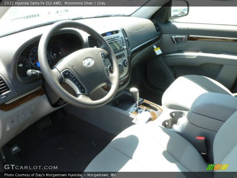 Moonstone Silver / Gray 2012 Hyundai Santa Fe GLS AWD