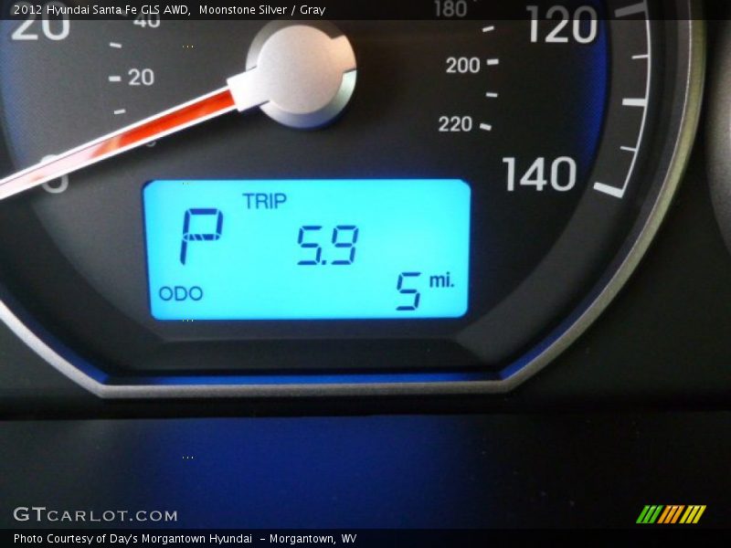 Moonstone Silver / Gray 2012 Hyundai Santa Fe GLS AWD