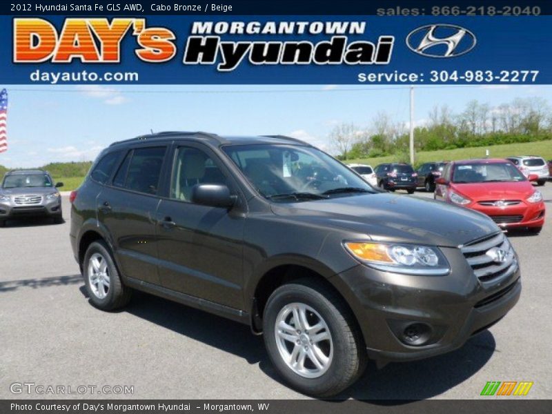 Cabo Bronze / Beige 2012 Hyundai Santa Fe GLS AWD