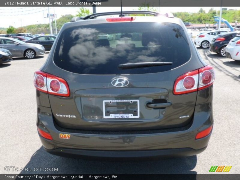 Cabo Bronze / Beige 2012 Hyundai Santa Fe GLS AWD
