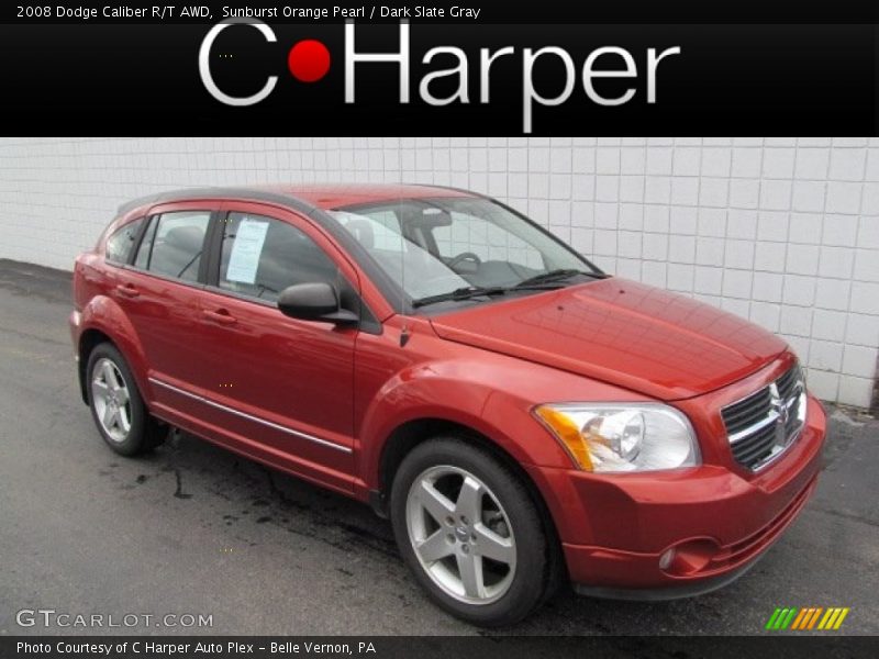 Sunburst Orange Pearl / Dark Slate Gray 2008 Dodge Caliber R/T AWD