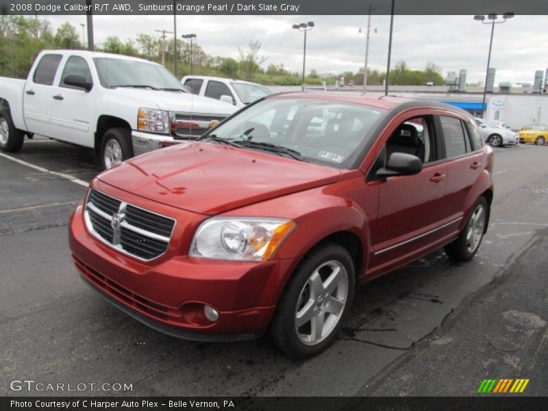 Sunburst Orange Pearl / Dark Slate Gray 2008 Dodge Caliber R/T AWD