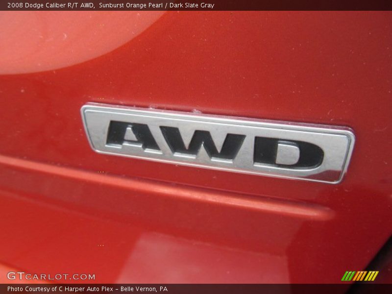 Sunburst Orange Pearl / Dark Slate Gray 2008 Dodge Caliber R/T AWD