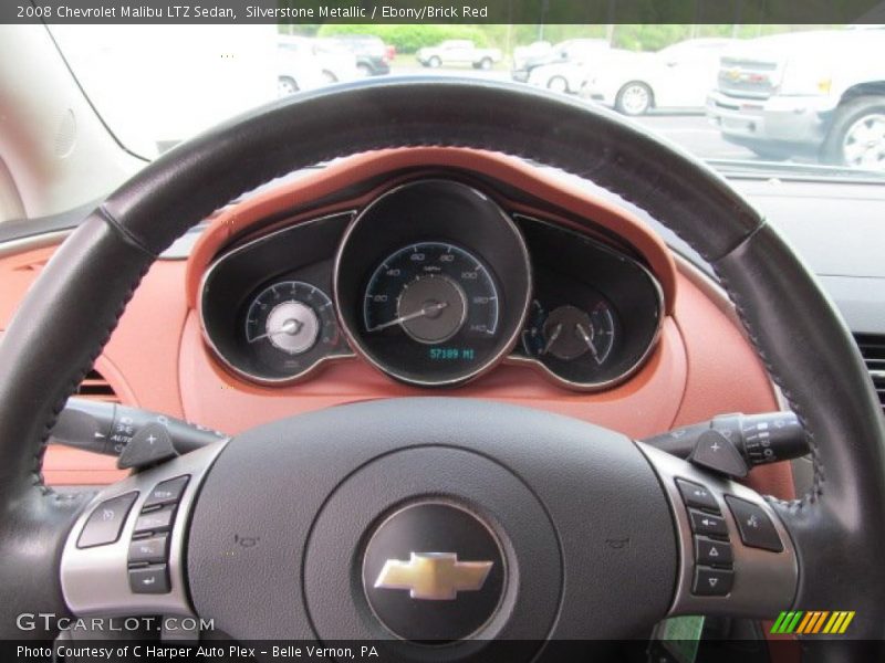 Silverstone Metallic / Ebony/Brick Red 2008 Chevrolet Malibu LTZ Sedan
