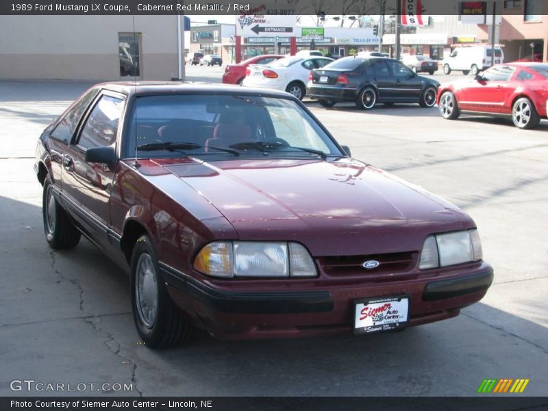 Cabernet Red Metallic / Red 1989 Ford Mustang LX Coupe