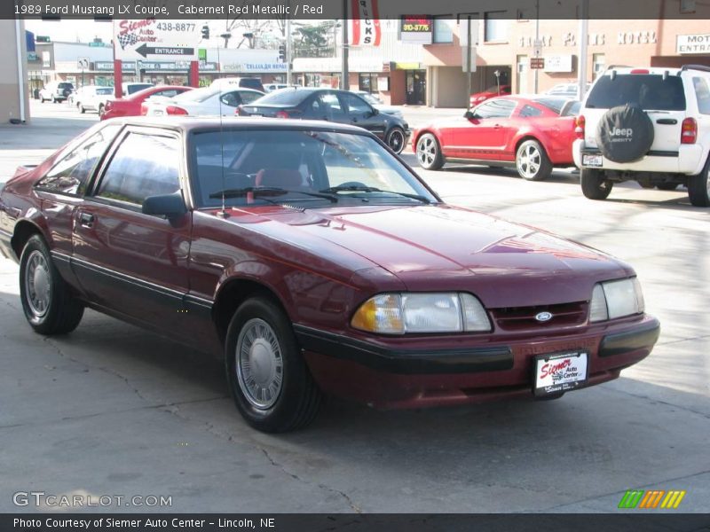 Cabernet Red Metallic / Red 1989 Ford Mustang LX Coupe