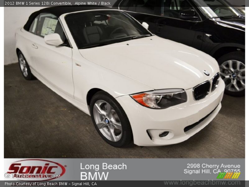 Alpine White / Black 2012 BMW 1 Series 128i Convertible