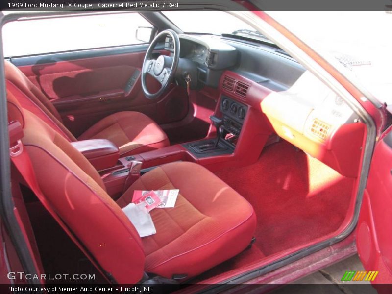 Cabernet Red Metallic / Red 1989 Ford Mustang LX Coupe