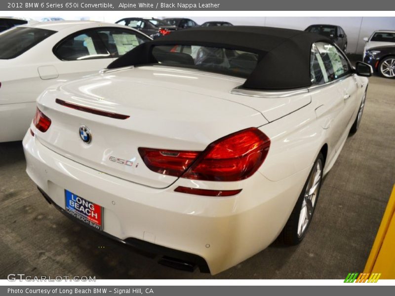 Alpine White / Black Nappa Leather 2012 BMW 6 Series 650i Convertible