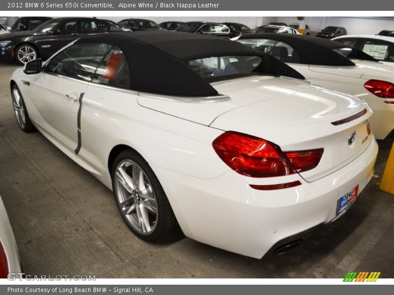 Alpine White / Black Nappa Leather 2012 BMW 6 Series 650i Convertible