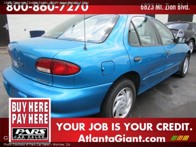 Bright Aqua Metallic / Gray 1998 Chevrolet Cavalier Sedan