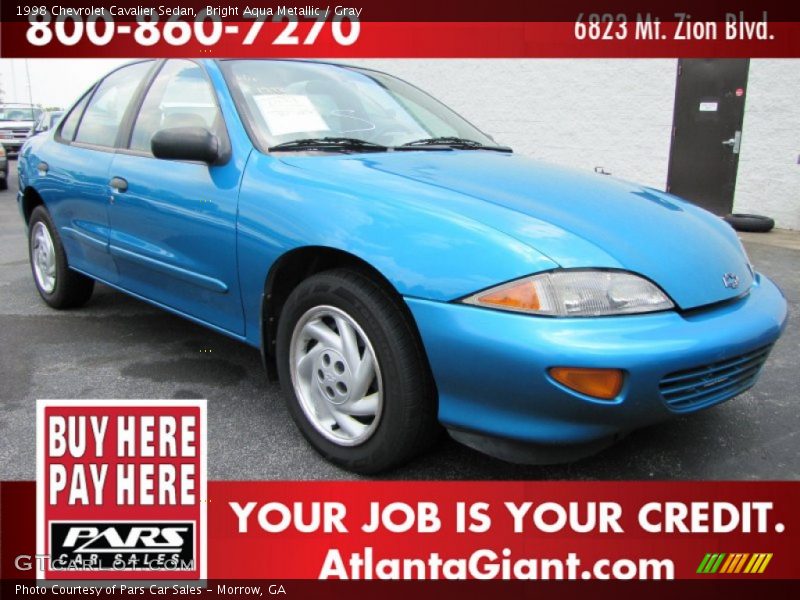 Bright Aqua Metallic / Gray 1998 Chevrolet Cavalier Sedan