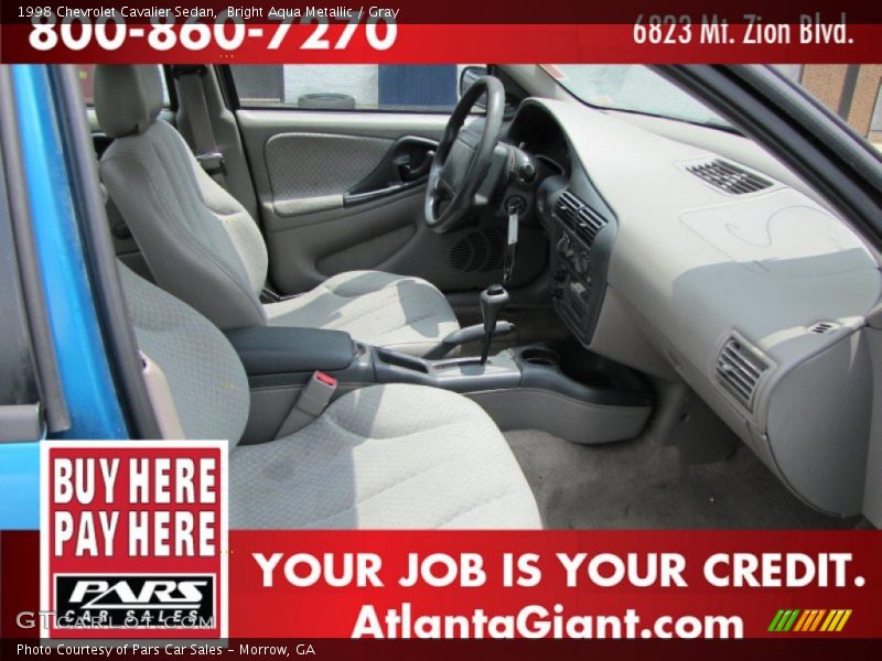 Bright Aqua Metallic / Gray 1998 Chevrolet Cavalier Sedan