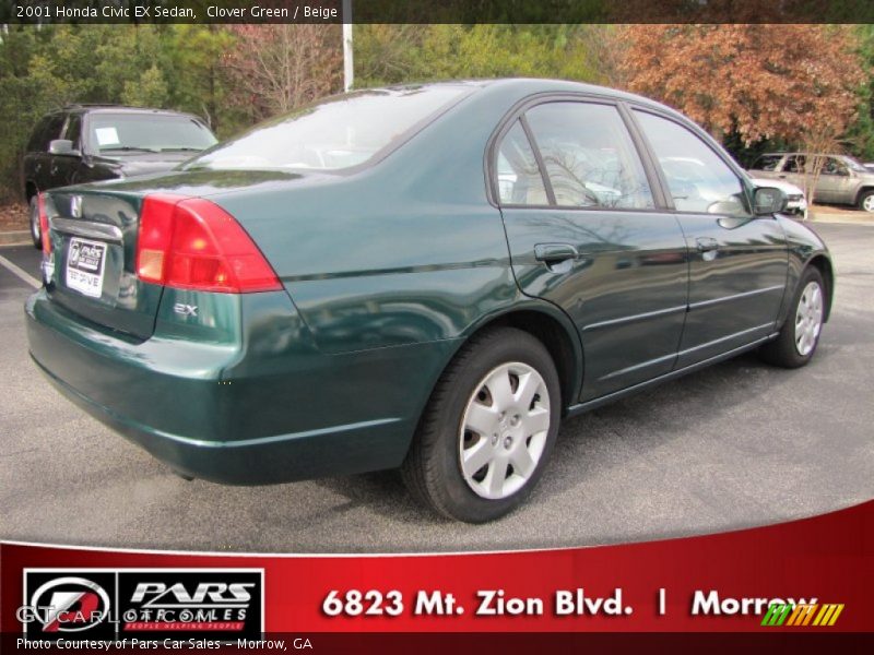 Clover Green / Beige 2001 Honda Civic EX Sedan